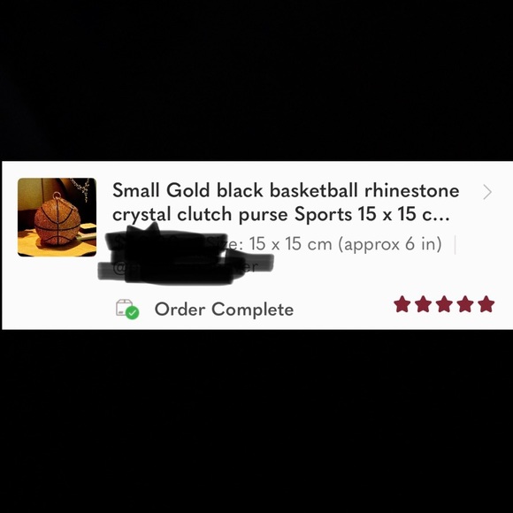 Large Gold Black basketball rhinestone crystal clutch purse Sports wristlet - Picture 9 of 11